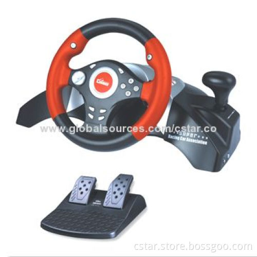 Game Steering Wheel with Built-in Hand Pedal and Vibration Function